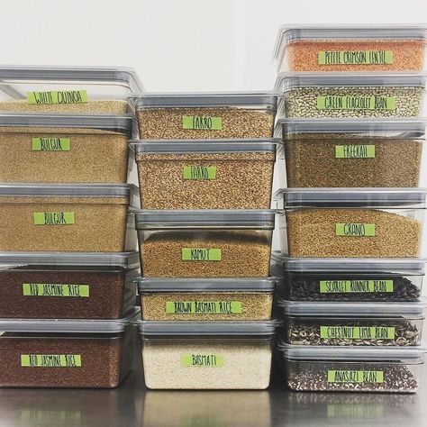 Strong storage game. #GripLids | #Repost @graemearitchie  I think we have enough #grains now.... #cambro #greentape #scotch3mtape #labelgame #labelgamestrong @cambromfg @inharvest @3m Cambro Food Storage, Food Storage Boxes, Basmati Rice, School Time, Kitchen Organization, Storage Boxes, Food Storage, Grain, Bulgur