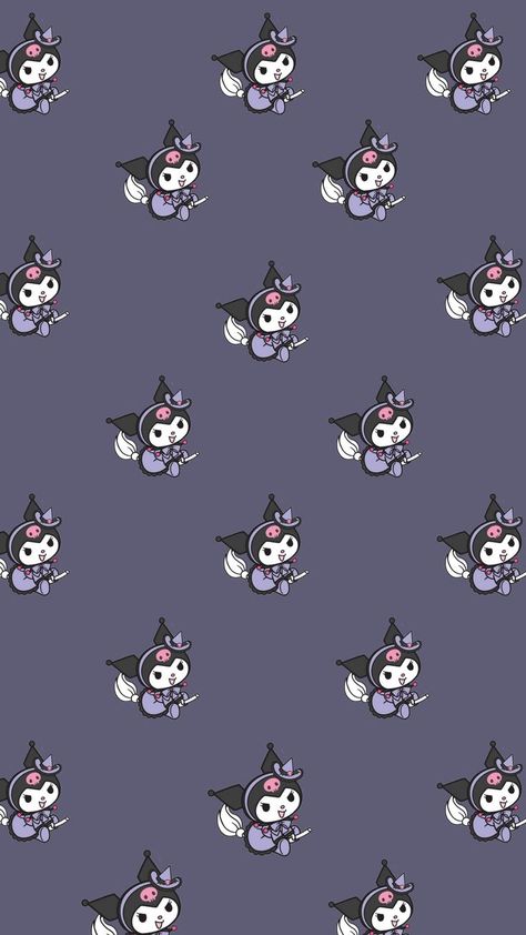 Kuromi Fall Wallpaper, Kuromi Wallpaper Purple, Kuromi Background, Wallpaper Kuromi, Kuromi Pattern, Kuromi Wallpaper, Cute Iphone Wallpaper Tumblr, Walpaper Hello Kitty, Iphone Lockscreen Wallpaper