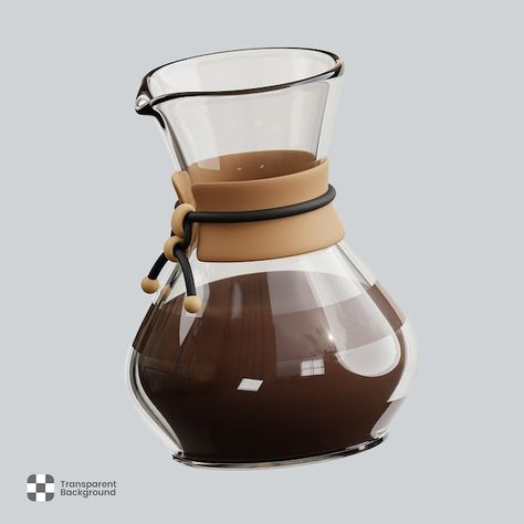 Blender Projects, Chemex Coffee, Coffee Illustration, Coffee Brewer, Blender 3d, 3d Illustration, Graphic Resources, Coffee Shop, Coffee