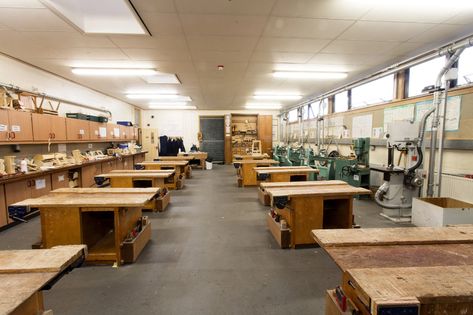 Mather_KW1_0913_Woodwork room WHS | Wick High School Woodworking Classroom, Story Wattpad, Woodwork Ideas, Student Christmas Gifts, Work Room, School Room, Wood Shop, School Work, Wood Crafts