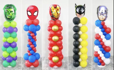 Superhero Balloons, Avengers Theme, Balloon Columns, Balloon Decor, Art And Craft, Super Hero, Balloon Decorations, Avengers, Pop Art