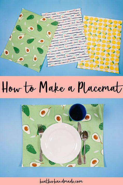 How to Make Placemats How To Make Placemats, Make Placemats, Diy Mouse Pad, Easy Placemats, Advanced Sewing Projects, Tea Towels Diy, Interfacing Sewing, Sewing Machine Feet, Placemats Patterns