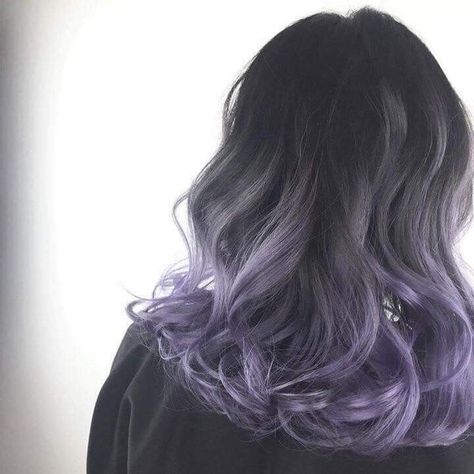 Lavender Hair Tips, Ash Purple Hair, Purple Hair Color Highlights, Lavender Hair Ombre, Purple Grey Hair, Pink Purple Hair, Purple Balayage, Purple Ombre Hair, Black Hair Balayage