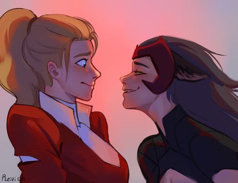 Kara And Adora, Shera Catra Fanart, Catra X Adora Fanart, Double Trouble Shera, She Ra Art, She Ra Catradora, She Ra Fan Art, Mermista She Ra, Catradora Fanart