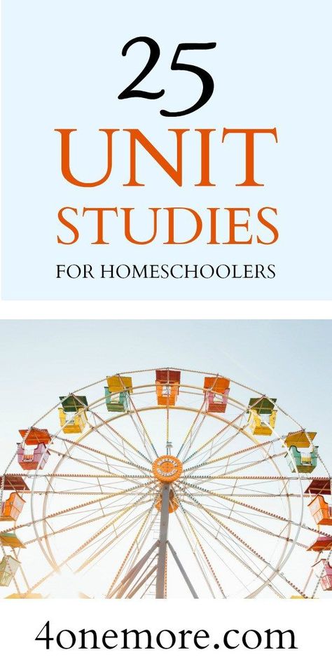 Unit studies are an efficient and interesting way to homeschool multiple ages together without losing your mind as the homeschool mom. Here's a list of 25 @4onemore.com Science Unit Studies, Kindergarten Units, Unit Studies Homeschool, Homeschool Middle School, Free Homeschool Resources, Losing Your Mind, Social Studies Unit, Homeschool Education, Kindergarten Lesson Plans