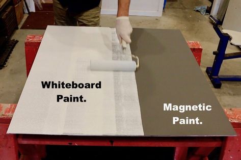 Magnetic Whiteboard Wall, Diy Whiteboard, Diy Magnet Board, Whiteboard Paint, Dry Erase Paint, Magnetic Paint, Whiteboard Wall, Diy Magnets, Dry Erase Wall