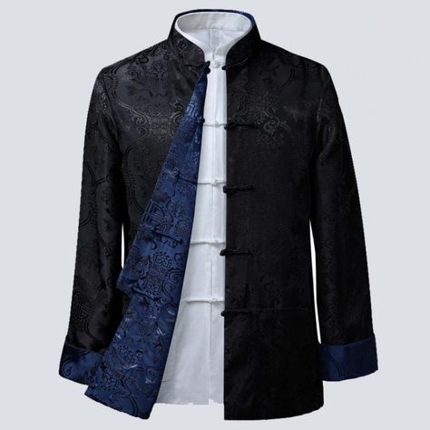 Chinese Clothing For Men, Hanfu Men, Chinese Style Design, Chinese Shirt, Tang Suit, Men Jackets, Chinese Man, Chinese Clothing, Tai Chi