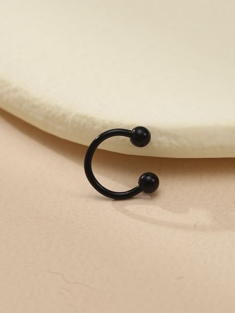 Black Funky Collar  Copper  Facial Piercing Embellished   Jewelry Black Nose Piercing, Piercing Facial, Black Nose Ring, Facial Piercing, Double Nose Piercing, Nose Piercing Hoop, Nose Piercing Stud, Facial Piercings, City Fashion