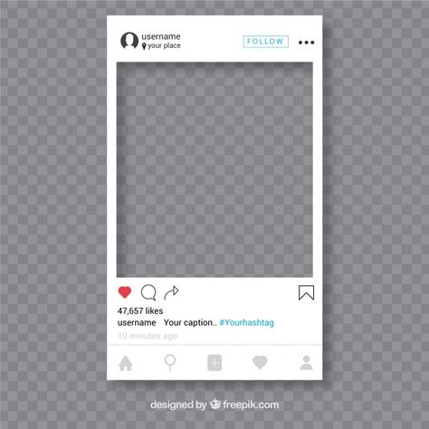 Instagram post with transparent background Free Vector Instagram Profile Template, Png Images For Editing, About Instagram, Instagram Background, Instagram Frame Template, Dslr Background Images, Instagram Wallpaper, Instagram Diy, Instagram Frame