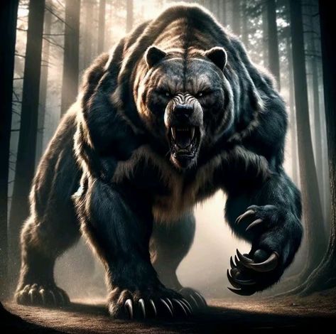 Werebear Art, Animals Hybrid, Beast Monster, Most Dangerous Animals, Animal Hybrids, Animal Tattoo Ideas, Bear Artwork, Mythical Creatures Fantasy, Beast Creature