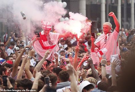 Fans gathered on Olympic Way outside Wembley ahead of the Euro 2020 final England Fans, Gareth Southgate, England Players, England Football Team, Wembley Stadium, England Football, European Championships, First Game, Best Player