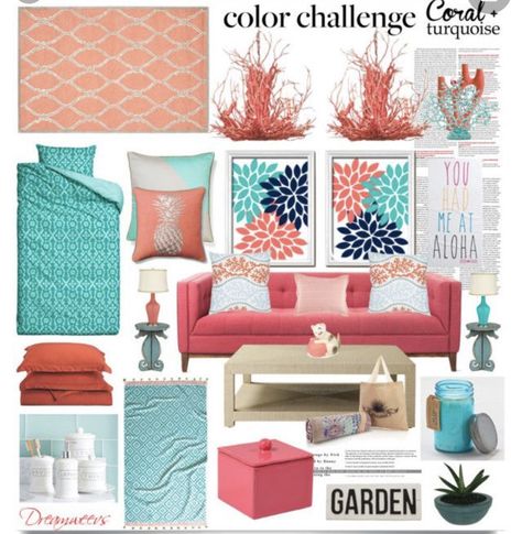 Beach Townhouse, Coral Living Rooms, Coral Bedroom, Teal Interiors, Coral Wall Art, Bedroom Turquoise, Coastal Decorating Living Room, Teal Bedroom, Coral Decor