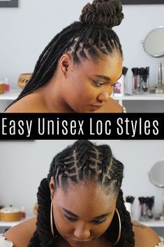 Dread Locks Styles For Ladies, Braided Locs Styles For Women, Dredlocs Style Woman, Easy Loc Styles, Long Loc Styles, Dreads Styles For Women, Dreads Hairstyles, Easy Mens Hairstyles, Locs Styles