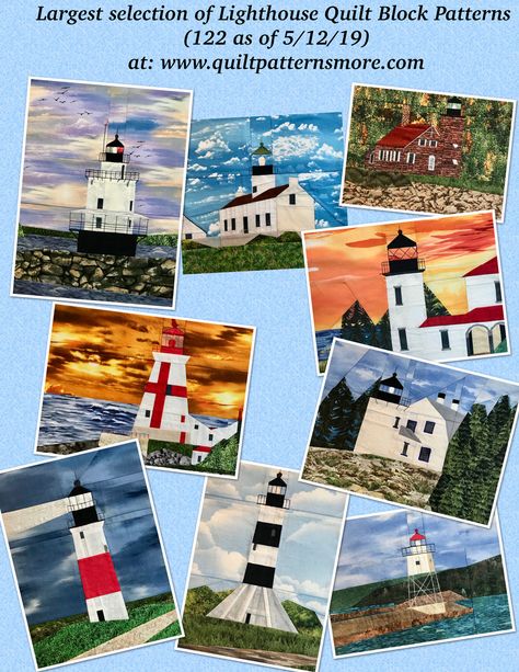 Lighthouse Quilt Patterns Free, Lighthouse Quilt Patterns, Lighthouse Quilt Block, Lighthouse Quilt, Boat Quilt, Usa Quilt, Bed Quilt Patterns, House Quilt Patterns, Nautical Quilt