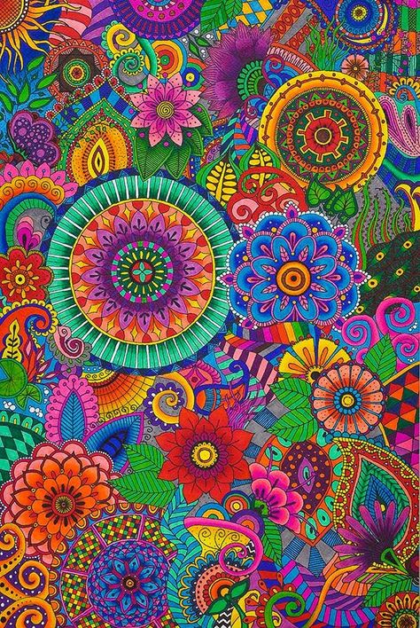 Mandala Art Colorful Patterns, Mandala Drawing Colourful, Colourful Mandala Art, Mandala Pictures, Mandala Colour, Coloured Mandala, Colourful Mandala, Colourful Patterns, Mandala Wallpaper