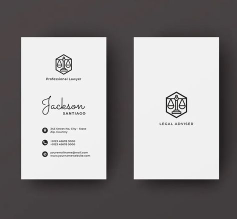 Vertical Adviser Business Card Template AI, EPS, PSD Vertical Visiting Card, Vertical Business Card Design, Business Card Fonts, Queen Logo, Lawyer Business Card, Vertical Business Card, Business Card Design Minimal, Harmony Design, Balance Logo