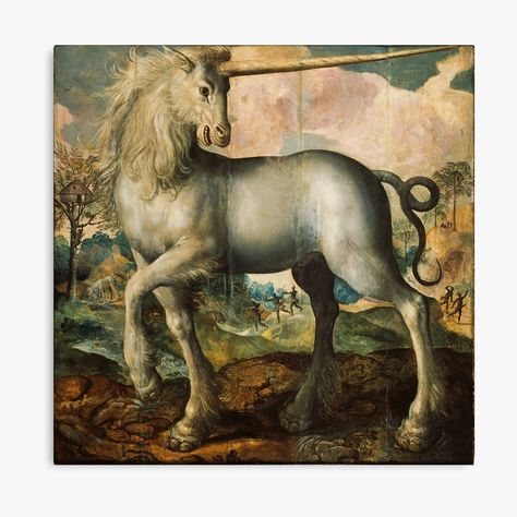 Paul Delaroche, Unicorn Tapestry, Vintage Unicorn, Unicorn Painting, Native American Artwork, Scenic Art, Unicorn Art, Cat Wall Art, Antique Paint