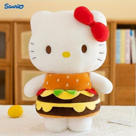 This Sanrio Hello Kitty Plush Stuffed Toy Is A Must-Have For Any Fan Of The Iconic Character. With Its Cute Hamburger Outfit And Rare Design, This Toy Is Sure To Be A Hit With Collectors And Enthusiasts Alike. Made From High-Quality Plush Material, It Stands At A Height Of 15.75 Inches And Features A Multicolor Design That Is Sure To Catch The Eye.The Toy Is Part Of The Sanrio Franchise And Is Officially Licensed, Making It A Great Addition To Any Collection. Its Classic And Hard-To-Find Feature Cute Hamburger, Rare Hello Kitty, Hello Kitty Toys, Kitty Plush, Hello Kitty Plush, Stuffed Toy, Iconic Characters, Red White, Hello Kitty