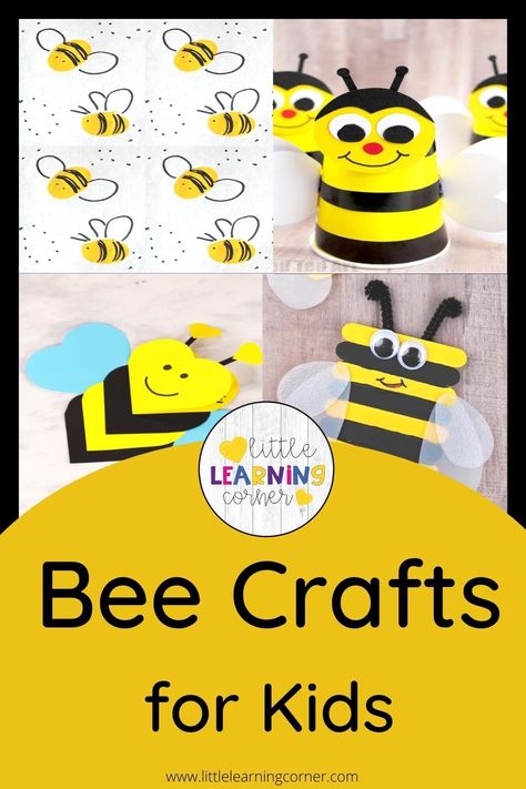 These easy bee crafts for kids are great for toddlers, preschoolers, and elementary aged kids looking to learn more about bees. #craftsforkids #bees #beecrafts Bumble Bee Crafts For Toddlers, Bee Crafts For Toddlers, Bumble Bee Crafts, Bumble Bee Craft, Baby Bumble Bee, Bee Crafts For Kids, April Crafts, Easy Toddler Activities, Crafts For Toddlers