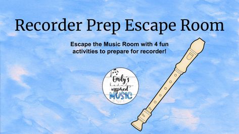 Recorder Prep Escape Room Prep Activities, Dry Erase Boards, Choice Boards, Writing Utensils, Music Activities, Music Centers, File Box, Dry Erase Board, Escape Room