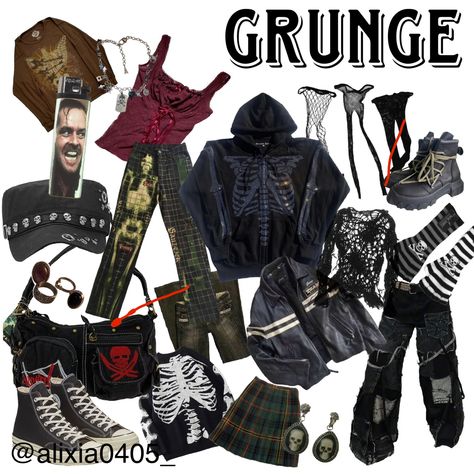 Grunge Style Board, Outfit Boards Grunge, Outfit Inspirations Grunge, Grunge Emo Outfits, Emo Grunge Outfits, Grunge Moodboard, Soft Grunge Outfits, Collage Outfits, Desi Wedding Dresses