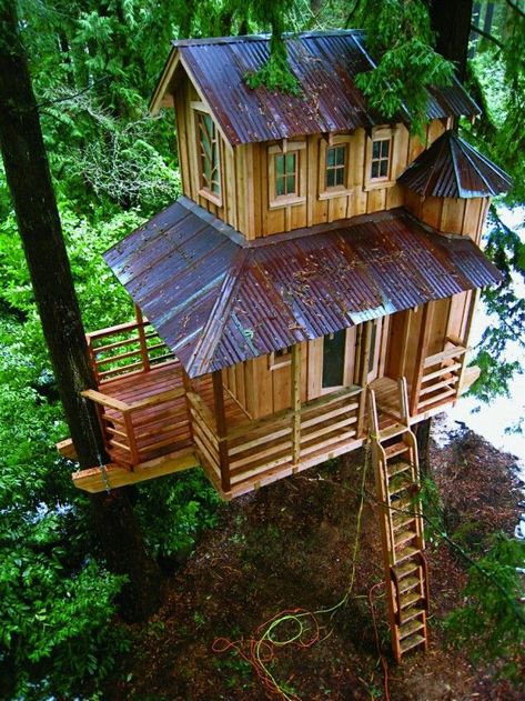 Castles, UFOs And Private Jets: 23 Unbelievable Treehouses That Are Better Than Your Dream House - Mpora Beautiful Tree Houses, Casa Hobbit, Treehouse Masters, Tree House Plans, Cool Tree Houses, Tree House Designs, Saif Ali Khan, Have Inspiration, House Built