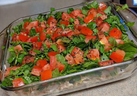 Korean Watercress Recipe, Recipes With Watercress, Watercress Recipes Salad, Tuna Salad Dressing, Tofu Watercress Salad Recipes, Hawaii Foods, Tofu Salad Recipes, Tofu Salad Recipes Hawaii, Watercress Recipes