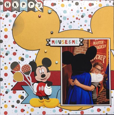 Disney World Scrapbook Layouts, Minnie Mouse Scrapbook Layouts, Echo Park Disney Layouts, Meeting Mickey Mouse Scrapbook Pages, Disney Bands, Disney Rides Scrapbook Pages, Disneyland Holidays, Scrapbook Disney, Disney Layouts