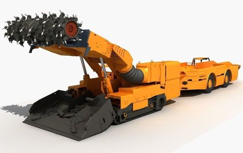 A Continuous miner used in underground mining Mining Vehicle, Space Station Art, Underground Mining, Excavation Site, Surface Mining, Mining Machine, Space Engineers, Mining Equipment, Big Car