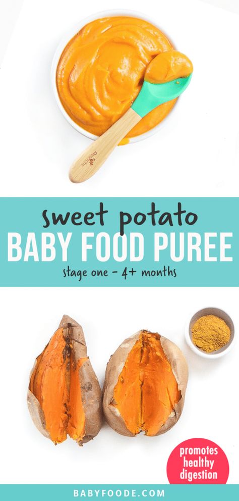 Sweet Potato Puree Baby, Sweet Potatoes For Baby, Stage 1 Baby Food, Baby Solids, Baby Food Recipes Stage 1, Baby Purees, Sweet Potato Baby Food, Easy Homemade Baby Food, Baby Food Puree