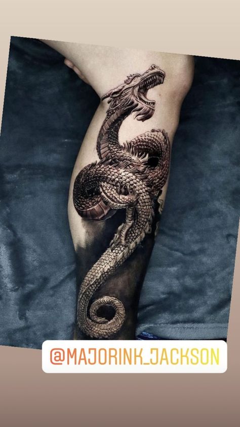 Dragon Tattoo Shoulder, Dragon Thigh Tattoo, Dragon Tattoo Arm, Secret Tattoo, Tattoo Realism, Animal Sleeve Tattoo, Dragon Tattoo Art, Full Leg Tattoos, Serpent Tattoo