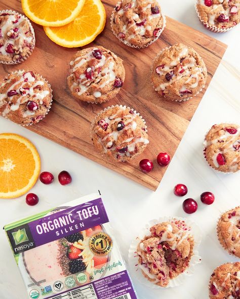 Enjoy delicious Cranberry Orange Muffins made with Nasoya Silken Tofu. Try this easy, healthy recipe for a tasty treat any time of day! Tofu Recipes Healthy, Cranberry Orange Muffins, Tempeh Recipes, Orange Muffins, Silken Tofu, Breakfast Healthy, Pastry Blender, Cranberry Orange, Food Writing