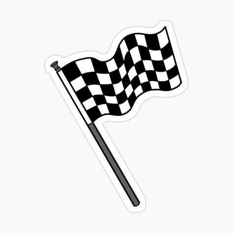 Get my art printed on awesome products. Support me at Redbubble #RBandME: https://www.redbubble.com/i/sticker/Racing-flag-by-shtickfigures/147296250.JCQM3?asc=u Racing Flag Printable, F1 Flag, F1 Flags, Race Car Stickers, Cycle Stickers, Flag Cake Topper, Race Flag, Sack Race, Racing Flag