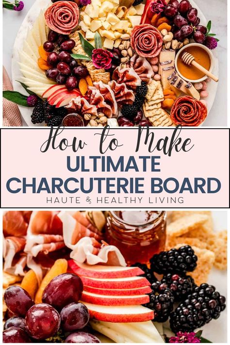 Make the best charcuterie board for any special event by following this recipe! You can customize your assortment of cheeses, fruits, meats, nuts, and jams to suit any occasion, celebration, or theme you choose. It's practically too pretty to eat! #hauteandhealthyliving #appetizer #snacks #charcuterieboard Charcuterie Board For 50th Birthday, Charcuterie For Pregnant Women, Jams For Charcuterie Board, Charcuterie Board For Pregnant Women, Ultimate Charcuterie Board, The Best Charcuterie Board, Hosting Era, Classy Appetizers, Best Charcuterie Board