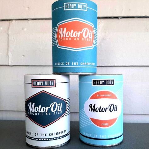 Classic Car Oil Can Favor Decoration Wraps Vintage Party | Etsy Australia Mechanics Birthday Party, Classic Car Birthday, Mechanics Birthday, Husband Birthday Parties, Vintage Car Birthday, Vintage Car Party, Classic Cars Birthday Party, Birthday 5, Car Oil