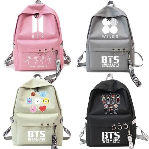 Mochila Kpop, Bts Backpack, Bts Bag, Bts Bracelet, Army Accessories, Bts Hoodie, Bts Shirt, Bts Clothing, Bts Wings