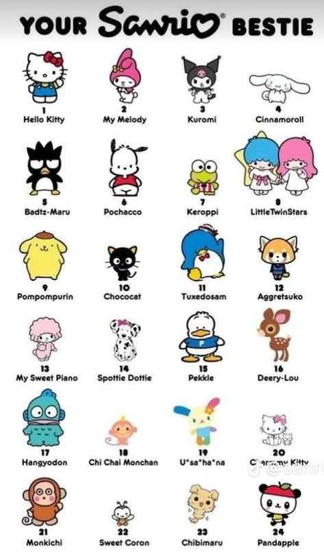 Original Sanrio Characters, Unpopular Sanrio Characters, Sanrio Characters List, Sanrio Characters As Humans, Sanrio Besties, Sanrio World, All Sanrio Characters, My Sanrio, Sanrio Stuff