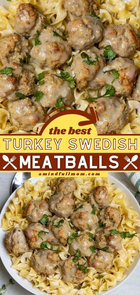 Turkey Sweedish Meatballs, Turkey Meatball Stroganoff, Turkey Swedish Meatballs, Frozen Turkey Meatballs, Swedish Meatball Recipe, Easy Swedish Meatball Recipe, Ground Turkey Casserole, Ground Turkey Meatballs, Swedish Food