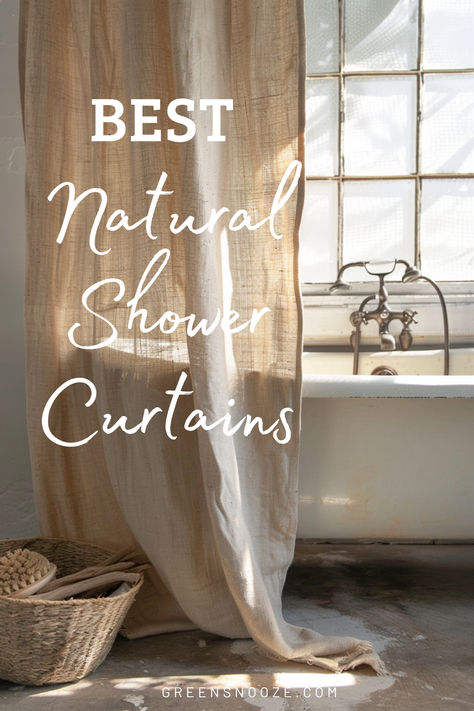 shower curtain ideas, shower curtains, shower curtain alternatives, bathroom organic, sustainable bathroom Vintage Shower Curtain Ideas, Outdoor Shower Curtain, Rustic Shower Curtain, Boho Outdoor Space, Sustainable Bathroom, Shower Curtain Ideas, Curtain Alternatives, Hookless Shower Curtain, Natural Showers