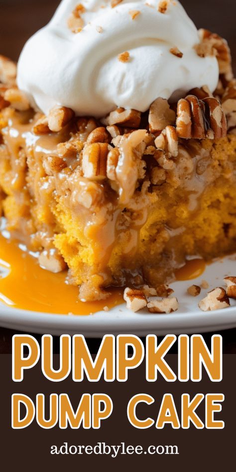 Easy Pumpkin Cobbler, Easy Pumpkin Dump Cake Recipe, Easy Pumpkin Dump Cake, Pumpkin Dump Cake Recipe, Easy Dump Cake Recipe, Pumpkin Cobbler, Pumpkin Dump, Spiced Cake, Recipe For Fall