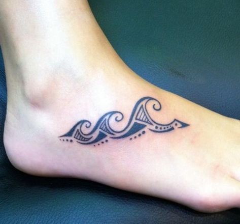 The Meaning of Polynesian Tattoos - Ocean Indigenous Tattoos, Polynesian Tattoo Meanings, Wave Tattoos, Simple Wave Tattoo, Australia Tattoo, Polynesian Tattoos Women, Wave Tattoo Design, Hawaii Tattoos, Polynesian Tattoo Designs