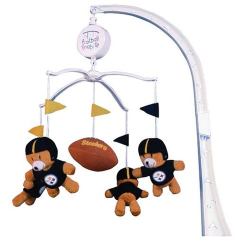 STEELERS CRIB MOBILE Football Nursery, Mobile For Baby, Baby Boy Football, Nursery Mobiles, Crib Mobiles, Steelers Baby, Boy Mobile, Steelers Girl, Boys Nursery