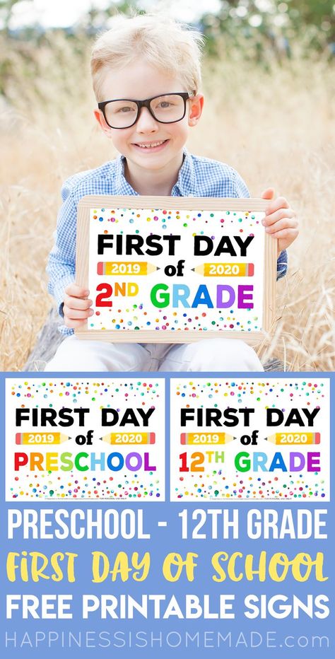 First Day School Sign, First Day Of School Signs, Printable School, Back To School Organization, First Day Of School Sign, First Day School, School Printables, Kindergarten First Day, Preschool Printable