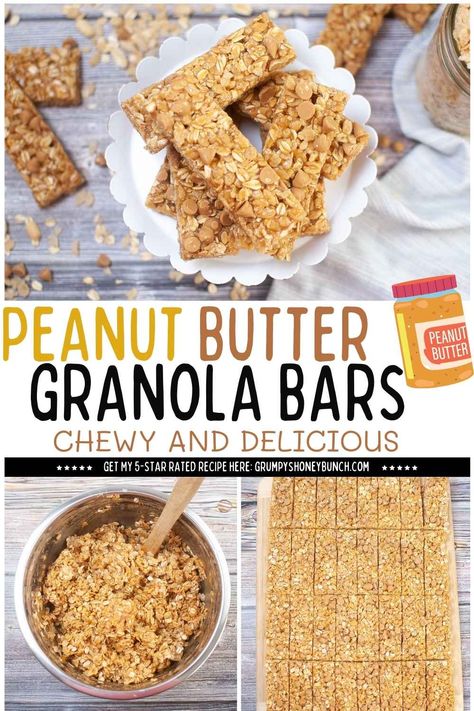 Homemade Peanut Butter Granola Bars, Peanut Butter Granola Bar Recipe, Easy Homemade Granola Bars, Chewy Granola Bars Homemade, Peanut Butter Granola Bars, Homemade Granola Bars Healthy, Easy Granola Bars, Granola Bars Recipe, Homemade Granola Healthy