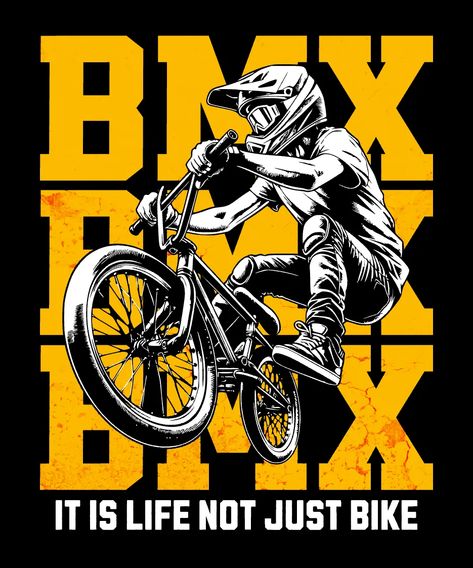 Take your T-Shirt design to the next level by using this BMX Sport T-Shirt design template by Novendi Prasetya. Use this ready-to-use T-Shirt design and start designing like a Pro. Design For Tshirt Printing, Bike Tshirt Design, Sport T Shirt Design, Typography Quotes Inspirational, Chicago Bulls Logo, Sports Tshirt Designs, Chicago Design, Cute Blue Wallpaper, T Shirt Design Template