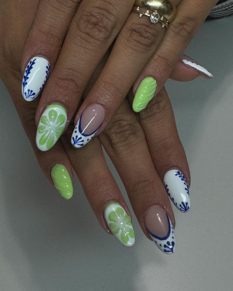 Tequila lime nails 🍋‍🟩🍋‍🟩!! This were so out of my comfort zone but I love the outcome and how patient my client was 💚💚 #lime3dnails #classeazultequila Cute Summer Vacation Nails, Seattle Kraken Nails, Tequila Lime Nails, Lime Fruit Nails, Arizona Nail Designs, Lime Nails Design, Fun Nails For Summer, Nails Design Summer 2024, 2024 Summer Nails