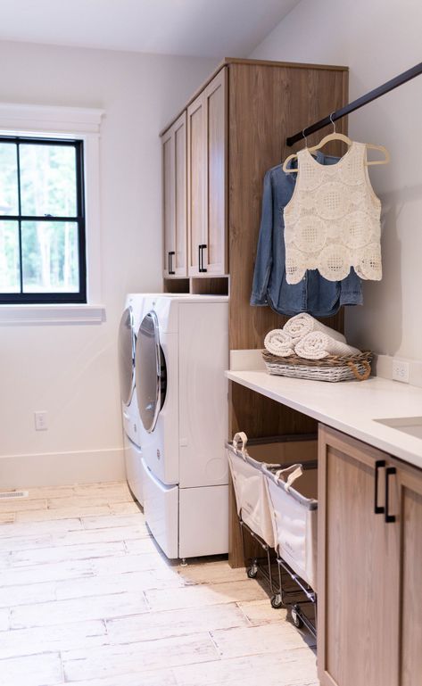 Home Tour: The Laundry Room | Eva Shockey California Closet Laundry Room, Eva Shockey, Dal Tile, Pet Station, Laundry Chute, Mud Room Entry, Laundry Time, Dream Laundry Room, Laundry Room Closet