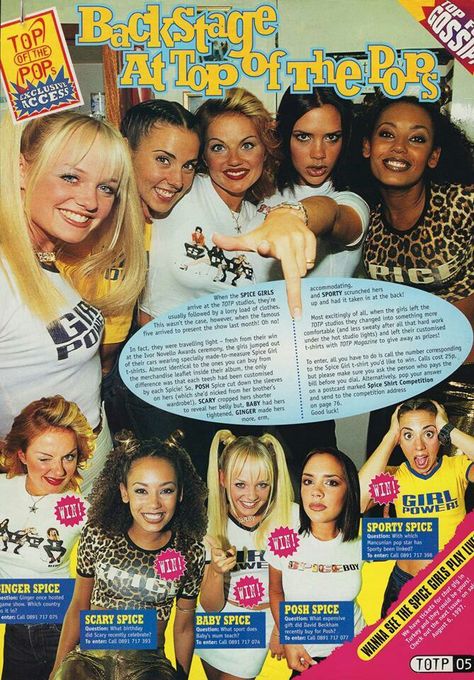 Y2k Magazine, 2000s Magazines, The Famous Five, The Spice Girls, Baby Spice, Posh Spice, Girls Aloud, Celebrity Friends, Ginger Spice