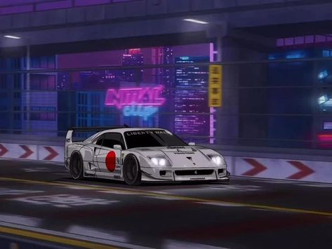 widebody Ferrari F40 F40 Liberty Walk, Widebody Ferrari, Pixel Car, Car Gif, Live Wallpaper For Pc, Car Animation, R34 Skyline, Skyline Gtr R34, Toyota Supra Mk4