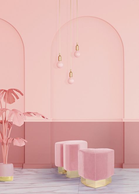 Pink Aesthetic Interior, Pink Interior Design, Ruangan Studio, Pink Salon, Salon Interior Design Ideas, Nail Salon Interior Design, Beauty Salon Interior Design, Nail Salon Interior, Interior Design Pictures